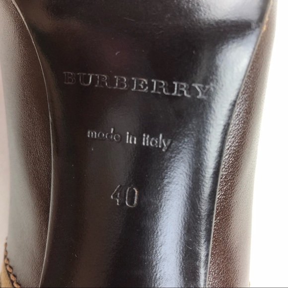 ❤️SOLD❤️ BURBERRY Leather Pumps Brown Nova Check - Picture 7 of 8